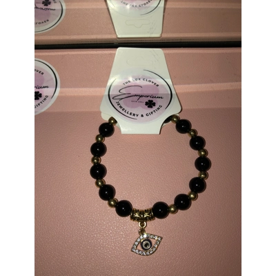 Evil eye nazar charm bracelet black beaded gift present Evil eye nazar charm bracelet black beaded gift present