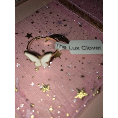 Gold adjustable ring with white butterfly Valentine’s Day ..