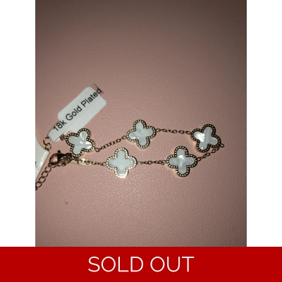 Ladies bracelet clover 18k gold white clover bracelet Ladies bracelet clover 18k gold white clover bracelet