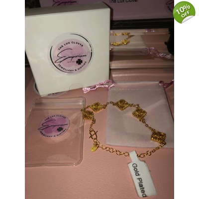 24k gold clover bracelet gift boxed 24k gold clover bracelet gift boxed