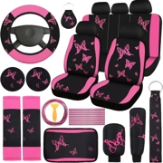 Compatible Pink Butterfly Car Seat Cover Set