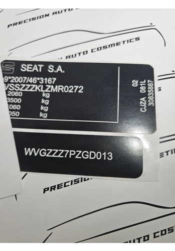 Seat Vin Label/Sticker Set