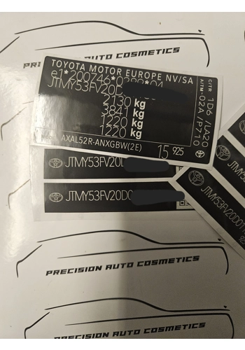 Toyota Vin Label/Sticker Set