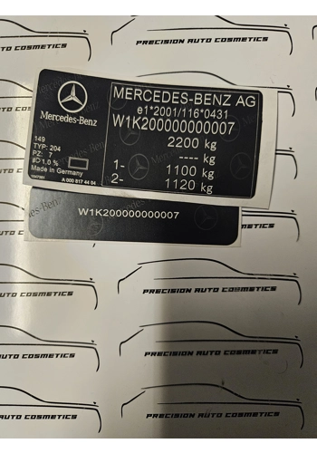 Mercedes Vin Label/Stic..