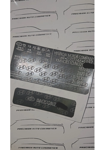 Hyundai Vin Label/Sticker Set