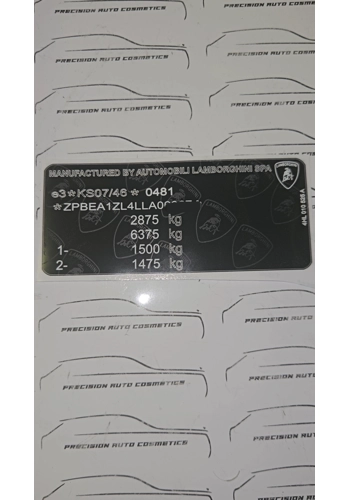 Lamborghini Vin Label/Sticker Set