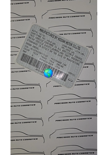 Infiniti Vin Label/Sticker Set