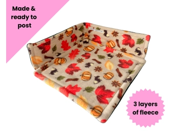 Square Pee Pad With Sides - autumn