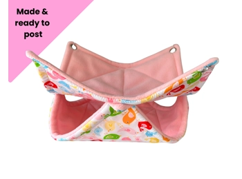 Double Hammock - birds/pink