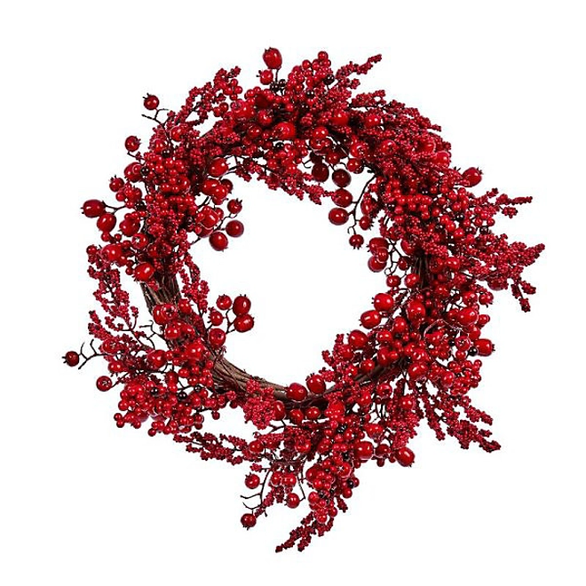 Additional Image for Red Berries Christmas Wreath - 60cm