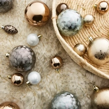 Pack of 30 Mixed Winter Shimmer Baubles