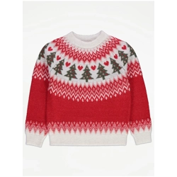 Christmas Tree Fairisle Knitted Family Matching Kids Jumper