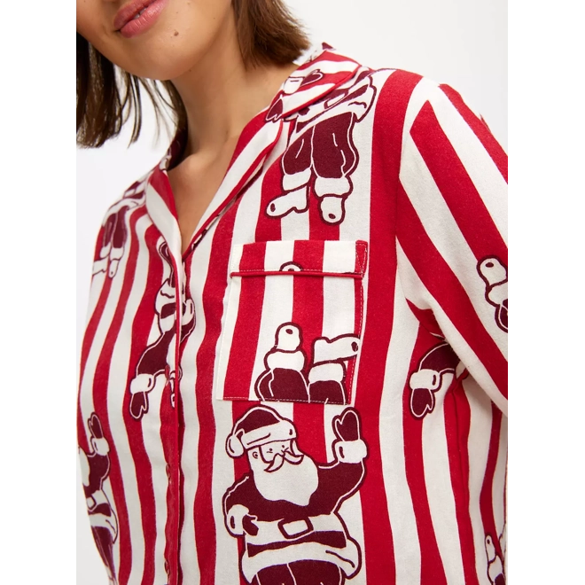 Additional Image for Matching Family Women's Christmas Red Stripe Santa Pyjamas