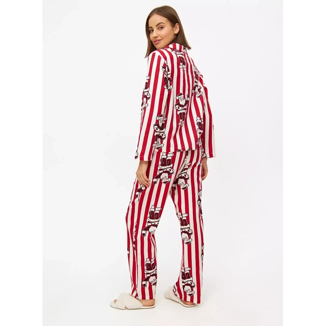 Additional Image for Matching Family Women's Christmas Red Stripe Santa Pyjamas