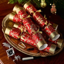 6 Poinsettia Crackers