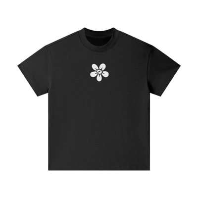 Past Time "B&W Flower" Kids Tee