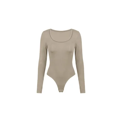 LONG SLEEVE BODYSUIT (Taupe)