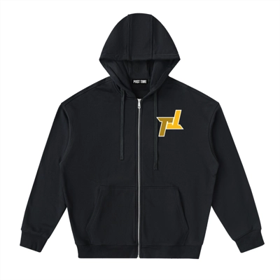 Past Time Yellow Logo Zip-Up (Black)