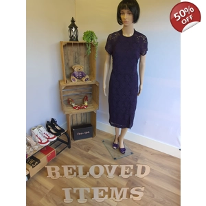 PHASE EIGHT Combo Set -  Mirabel Purple Lace Dress & Heels size UK7