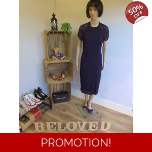 PHASE EIGHT Combo Set -  Mirabel Purple Lace Dress & Heels size UK7