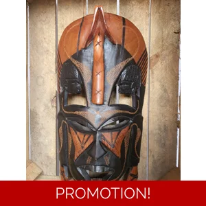 VINTAGE CARVED AFRICAN JAMBO (KENYA) TRIBAL DRESS MASK