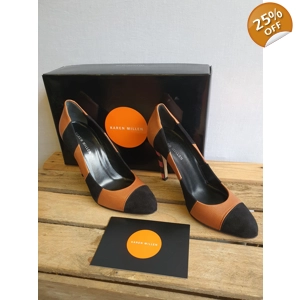 KAREN MILLEN Leather Heeled Fashion Court Shoe Size UK 4