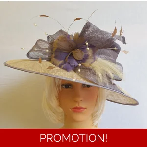 JACQUES VERT Special Occasion Hat with Bow, Feathers and Beads.