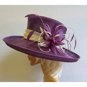 JACQUES VERT Special Occasion Purple Upturned Brimmed Hat