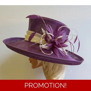 JACQUES VERT Special Occasion Purple Upturned Brimmed Hat