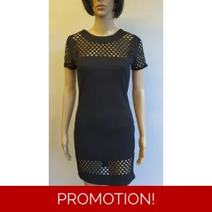BLUE VANILLA  Black Bodycon Mesh Dress Size UK 8 - New RRP £22