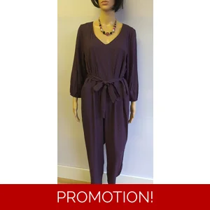 WHITE STUFF Purple Woven Jumpsuit Size UK12- NEW + Necklace