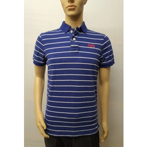 SUPERDRY Blue and White Stiped S/Sleeve Shirt Size Large