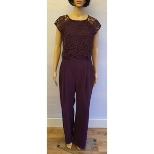 PHASE EIGHT Purple Sleeveless Lace Jumpsuit Size UK12