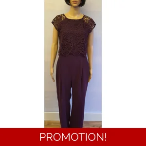 PHASE EIGHT Purple Sleeveless Lace Jumpsuit Size UK12