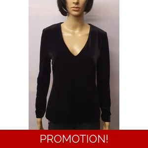 BRUCE - by Bruce Oldfield - Black L/Sleeve Top Size UK 10