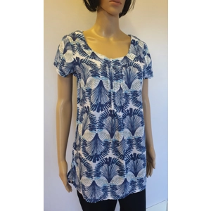 WHITE STUFF Blue & White S/Sleeve Top Size UK 10