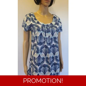 WHITE STUFF Blue & White S/Sleeve Top Size UK 10
