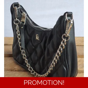 STEVE MADDEN Black Handbag with Sturdy Curb Chain