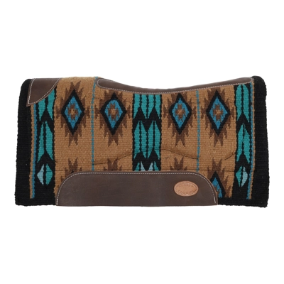 28" x 30" Wool Top Memory Felt Bottom Pad - Teal, Brown, and Tan