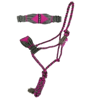 Pink and Gray Mohair Noseband