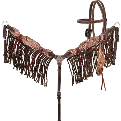 Golden Horn Browband Headstall and Breastcollar Set