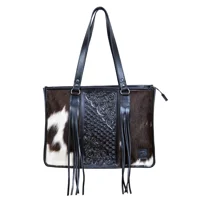 Black Tooled & Hair on Cowhide