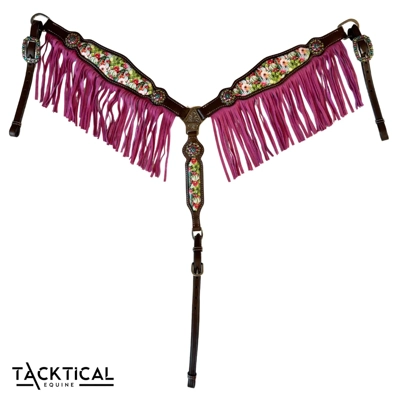 Cactus Blossom Leather Fringe Breastcollar