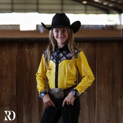 Gold Spade Sparkle Performance Rode Shirt