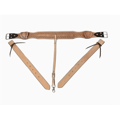 Handtooled Leather w/ Billets Antique Tan