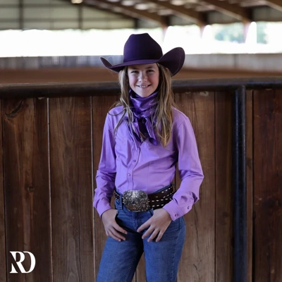Purple Stitched Performance Rodeo Shirt