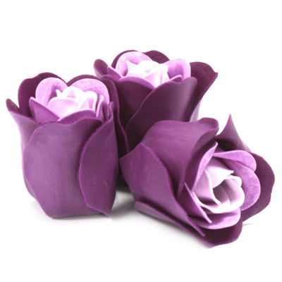 Set of 3 Soap Flower Heart Box - Lavender Roses Set of 3 Soap Flower Heart Box - Lavender Roses