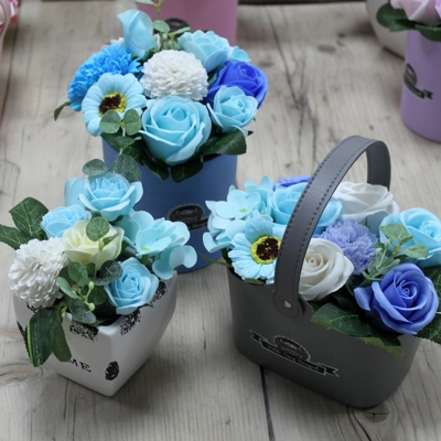 Bouquet Petite Basket - Soothing Blues Bouquet Petite Basket - Soothing Blues