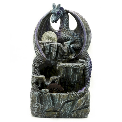 Tabletop Water Feature - 35cm - Purple Dragon, Crystal Bal.. Tabletop Water Feature - 35cm - Purple Dragon, Crystal Bal..