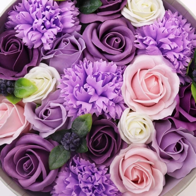 Round Box - Lavender Rose & Carnation Round Box - Lavender Rose & Carnation